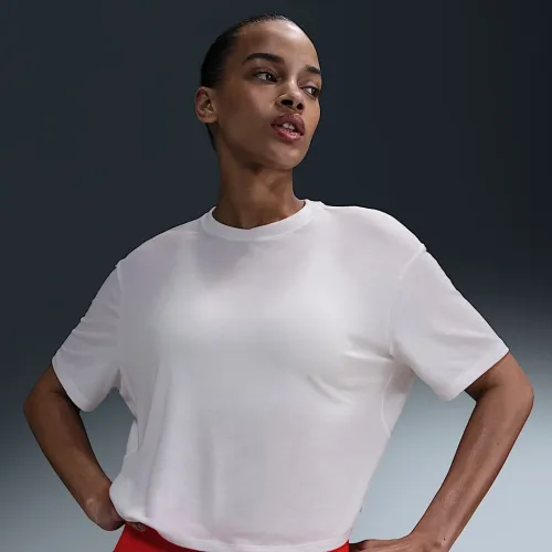 Nike One Relaxed женская Dri-FIT Cropped Short-Sleeve Top цвет белый