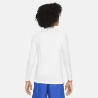 Nike Pro Big детские (для мальчиков) Dri-FIT Long-Sleeve Top цвет белый