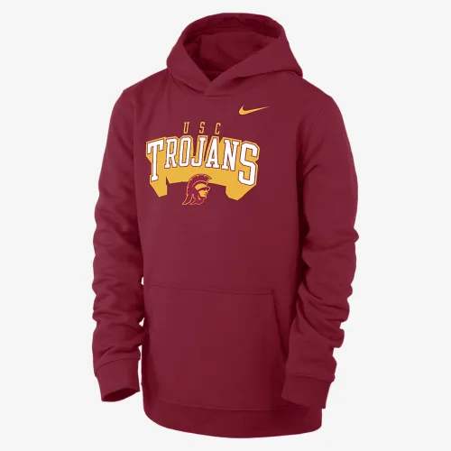 USC Club Fleece Big дитячі (для хлопчиків) Nike College Pullover Толстовка з капюшоном колір червоний