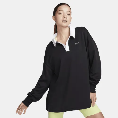 Nike Sportswear Essential женская оверсайз Long-Sleeve Polo цвет черный