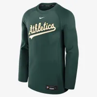 Athletics Authentic Collection Game Time чоловічі Nike Dri-FIT MLB Pullover Crew колір зелений