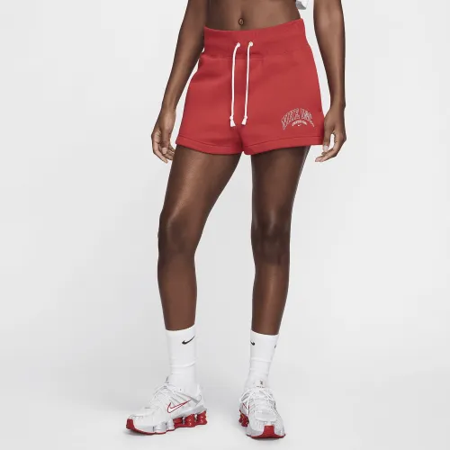 Nike Sportswear Phoenix Fleece жіноча З високою талією шорти колір червоний