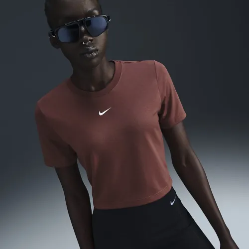 Nike Sportswear Essential женская Slim Cropped футболка цвет коричневый
