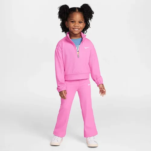Nike Game, Swoosh, Match! Toddler Quarter-Zip Ribbed Top and лосины набор Pink