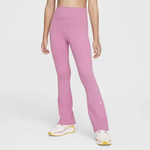 Nike One Girls' Dri-FIT Flaколір червоний лосіни Pink