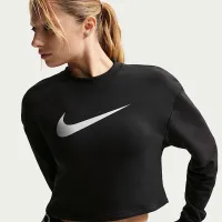 Nike Pro женская Dri-FIT Crew-Neck French Terry Top цвет черный