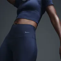 Nike Zenvy женская Gentle-Support С высокой Талией 7/8 лосины синий