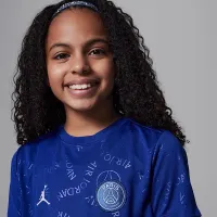 Nike Paris Saint-Germain Academy Pro Fourth Big дитячі Jordan Dri-FIT Soccer Short-Sleeve Pre-Match Top блакитний