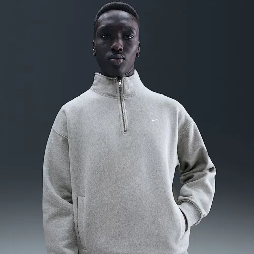 Nike Solo Swoosh мужские Fleece Quarter-Zip Top цвет серый