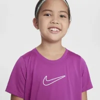 Nike One Fitted Big детские (Girls') Dri-FIT Short-Sleeve Top цвет фиолетовый