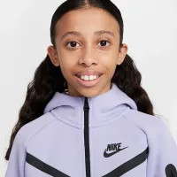 Nike Sportswear Tech Fleece Girls' Full-Zip Толстовка с капюшоном цвет фиолетовый