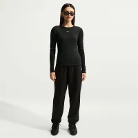 Nike Sportswear женская Tight Long-Sleeve Ribbed футболка цвет черный