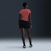 Nike Sportswear Chill Knit жіноча Slim Striped футболка колір червоний