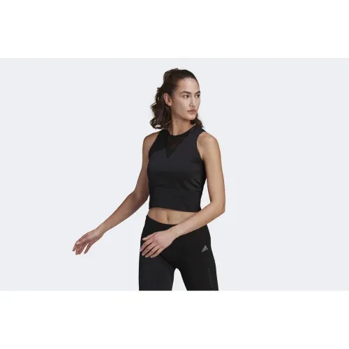 Футболка adidas Run Fast Aeroknit Running Crop Top H57772 - Чорна