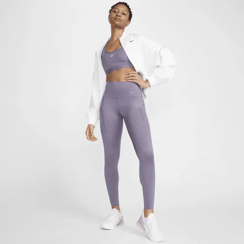 Nike Go женская Firm-Support С высокой Талией Full-Length лосины с карманамицвет фиолетовый