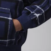 Nike Jordan Brooklyn Essentials Little детские Plaid Print Pullover Толстовка с капюшоном синий