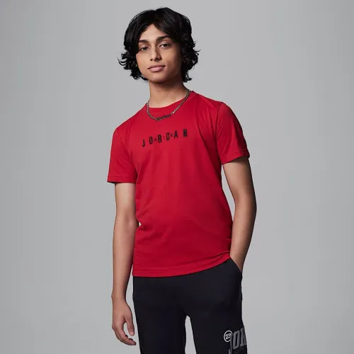 Nike Jordan Big детские Embroideцвет красный Logo футболка цвет красный