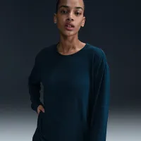 Nike One Relaxed жіноча Dri-FIT Long-Sleeve Top блакитний