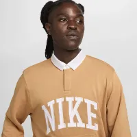 Nike Club Fleece чоловічі Long-Sleeve Fleece Polo колір коричневий