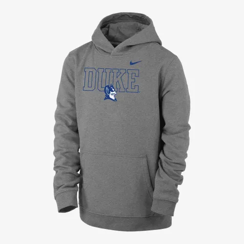 Duke Club Fleece Big детские (для мальчиков) Nike College Толстовка с капюшоном цвет серый