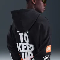 Nike Club мужские оверсайз French Terry Pullover Толстовка с капюшоном цвет черный