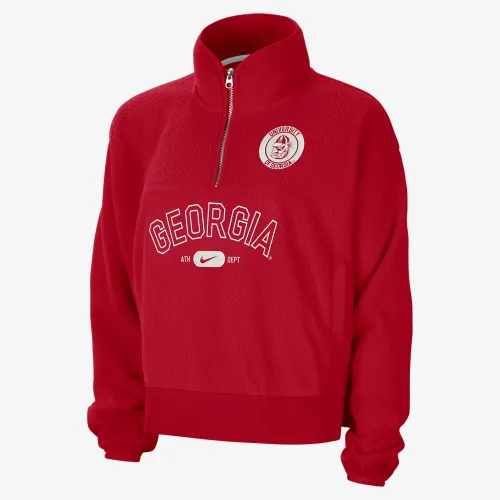 Georgia Fly женская Nike College 1/4-Zip Куртка цвет красный