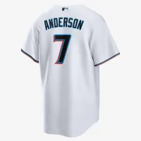Tim Anderson Miami Marlins мужские Nike MLB Replica Jersey цвет белый
