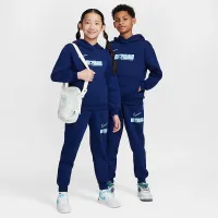 Nike Erling Haaland Club Fleece Big детские Толстовка с капюшоном синий