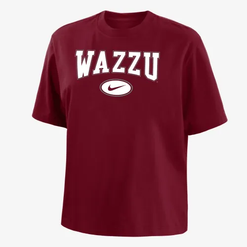 Washington State женская Nike College Boxy футболка цвет красный