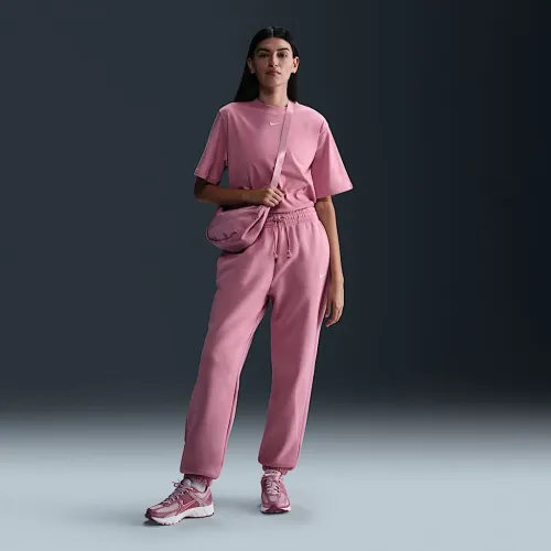 Nike Sportswear Phoenix Fleece женская С высокой Талией оверсайз Sweatpants Pink