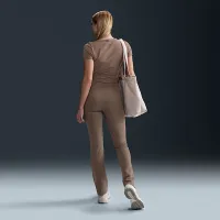 Nike Sportswear Classic жіноча З високою талією Bootcut Pants колір коричневий