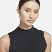 Nike One Fitted жіноча Dri-FIT Mock-Neck Cropped Tank Top колір чорний