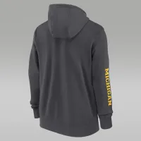Michigan Wolverines Sideline Team Issue чоловічі Nike College Full-Zip Толстовка з капюшоном колір сірий