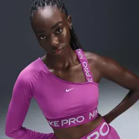 Nike Pro Shine жіноча Dri-FIT Asymmetrical Cropped Top колір фіолетовий