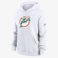 Miami Dolphins Club женская Nike NFL Pullover Толстовка с капюшоном цвет белый