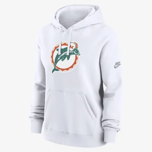Miami Dolphins Club жіноча Nike NFL Pullover Толстовка з капюшоном колір білий