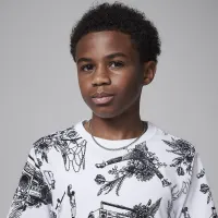 Nike Jordan Dri-FIT Big детские Sports Sketch футболка цвет белый