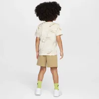Nike Sportswear Toddler On the Move Printed Tee and French Terry шорты набор цвет коричневый