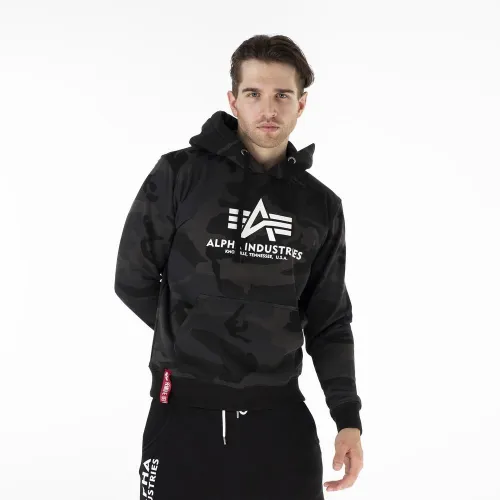 Кофта/футболка Alpha Industries Basic Hoody Camo 178312C125 - szaro-коричневая