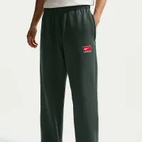 Nike Solo Swoosh мужские Fleece Open-Hem Pants цвет зеленый