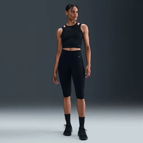 Nike Zenvy женская Gentle-Support С высокой Талией Capri лосины цвет черный
