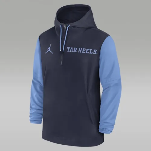 North Carolina Tar Heels Sideline Pre-Game Player чоловічі Nike College 1/2-Zip Hooded Куртка блакитний