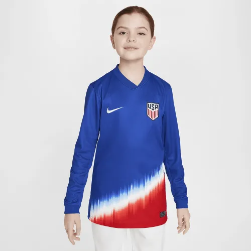 USMNT 2024 Stadium Away Big детские Nike Dri-FIT Soccer Long-Sleeve Replica Jersey синий