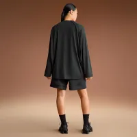 NikeSKIMS Airy жіноча оверсайз V-Neck Long-Sleeve Top колір чорний