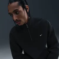 Nike Solo Swoosh чоловічі Fleece Quarter-Zip Top колір чорний