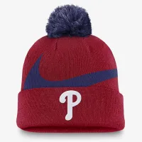 Philadelphia Phillies Peak чоловічі Nike MLB Cuffed Pom Beanie колір червоний
