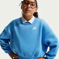 Nike Sportswear Club Fleece Girls' Boxy Crew-Neck свитшот синий