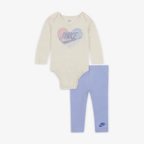 Nike Baby (3-9M) Doodle Dreamer Bodysuit and лосины набор цвет фиолетовый