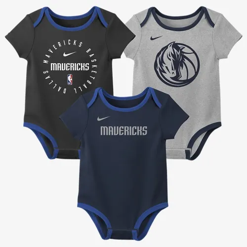 Dallas Mavericks Baby Nike NBA 3 пары Bodysuit набор цвет черный