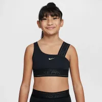 Nike Pro Swoosh Girls' Asymmetrical Sports Bra цвет черный